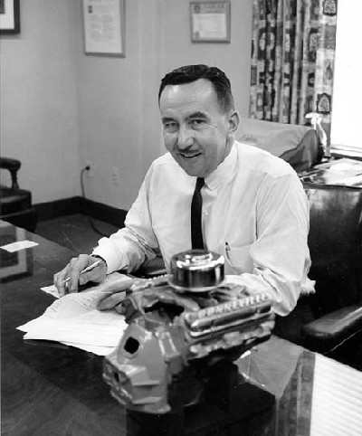 Elliott Pete Estes seated at his desk General Motors Archives and Special Collections 3