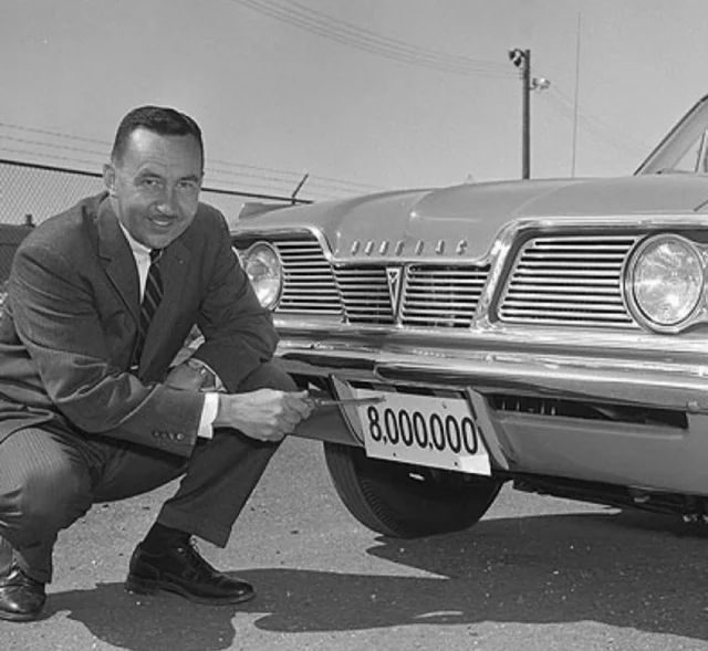 Estes in 1962 with the 8 millionth Pontiac General Motors Archives and Special Collections 4