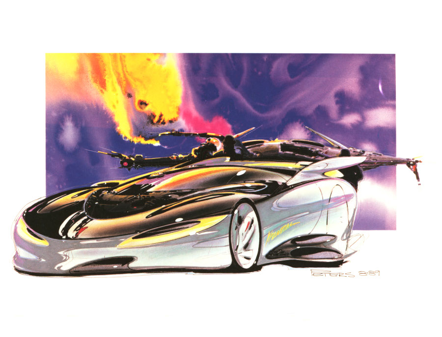 1988 Pontiac Banshee Concept illustration by Tom Peters GM Media Archives RESIZED