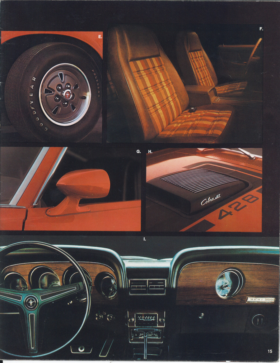 Images from a 1970 Ford Mustang brochure (Ford Motor Company)