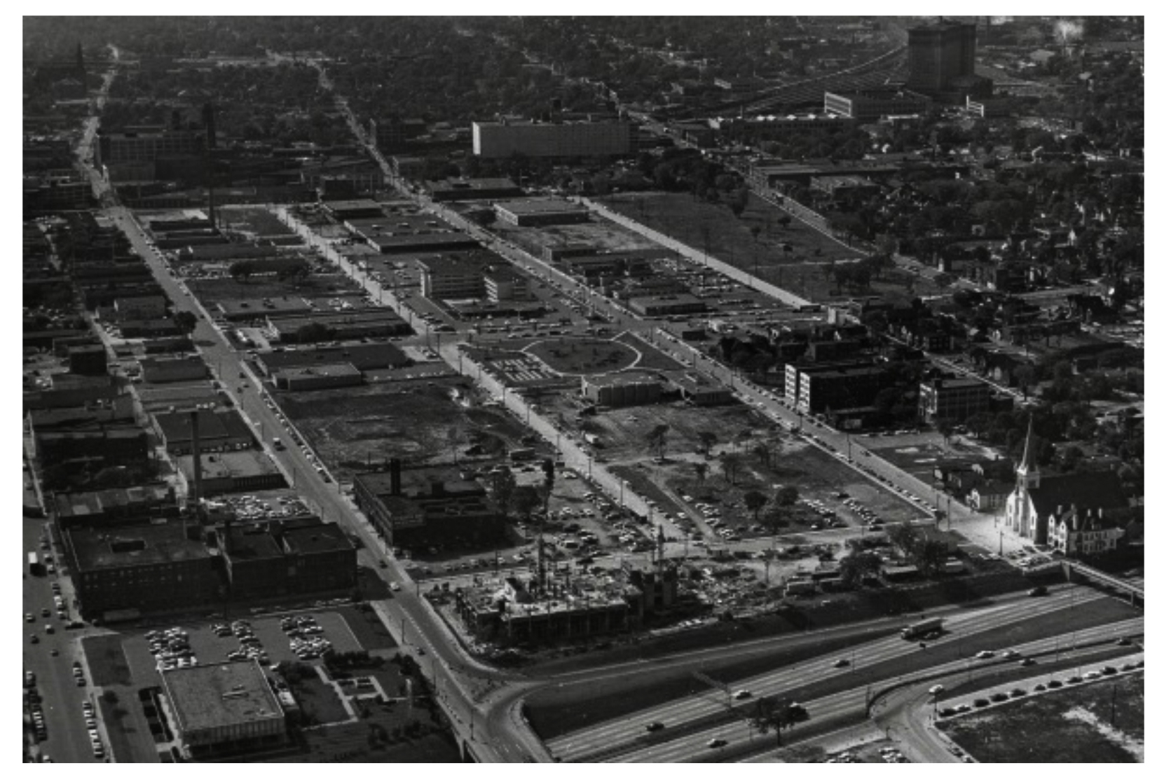 Aerial view of the West Side Industrial District (1966)