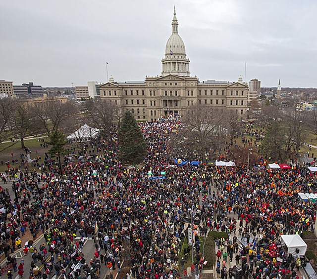 JW 1 RTW Lansing Rally Aerial Dec 11