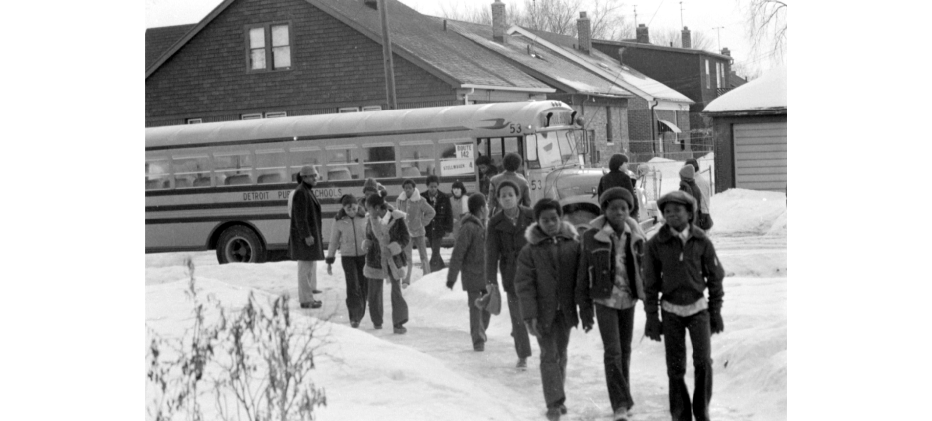 Detroit Public School busing ca 1976
