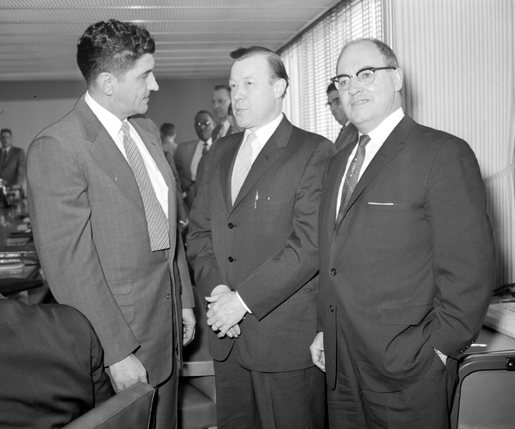Reuther and labor leaders in 1958 WSU