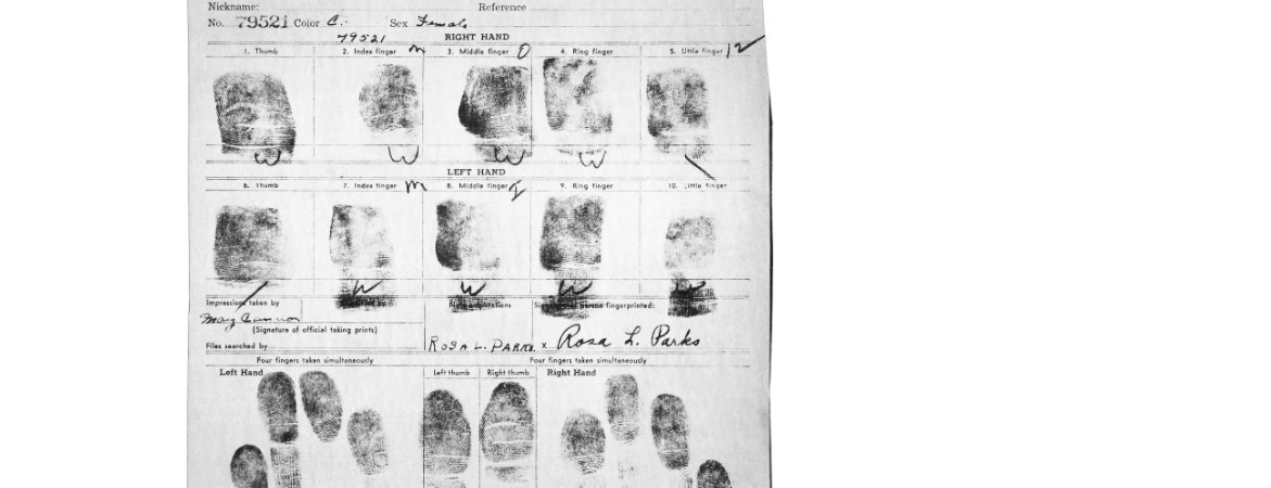 Rosa Parks Fingerprints Courtesy of National Archives